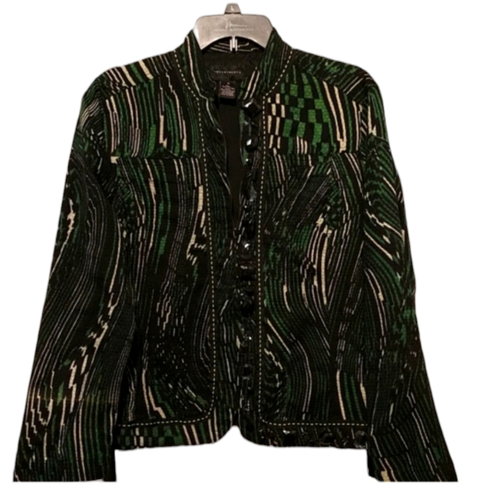 Green & Black Investments Blazer With Zipper Closure sz Medium